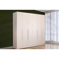 Guarda Roupa Casal Veneza Com 6 Portas e 4 Gavetas Neve - Tcil Móveis