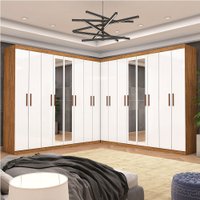 Closet Casal Duplo Rubi Premium 16 Portas Plus 8 Gavetas- Carioca Moveis
