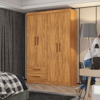 Guarda Roupa Casal Lu 4 Portas 2 Gavetas - Cinamomo Carioca Móveis