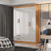 Guarda Roupa Casal de 4 Portas Com 2 Gavetas Lu - Carioca Móveis