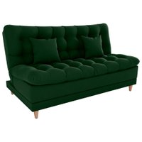 Sofa Cama 2 Lugares 185 cm Duda Veludo Maserati Verde Milani Store