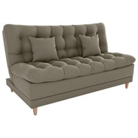 Sofa Cama 2 Lugares 185 cm Duda Veludo Maserati Marrom Claro Milani Store