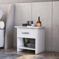 Mesa de Cabeceira Ditália 1 Gaveta DM-127 cor:branco