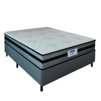 Cama Box Casal Gazin com Molas Ensacadas Vibe 138x188x60cm Cinza/Preto
