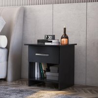 Mesa de Cabeceira Ditália 1 Gaveta DM-127 cor:preto