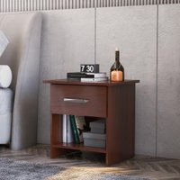 Mesa de Cabeceira Ditália 1 Gaveta DM-127 cor:tabaco