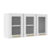 Armário Aéreo p/ Cozinha Colors 6010 c/ 3 Portas c/ Vidro 105cm Branco - Bertolini