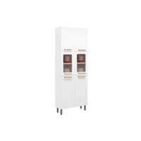 Paneleiro de Cozinha Colors 6037 c/ 6 Portas (2 c/ Vidro) 70cm Branco - Bertolini
