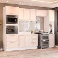 Cozinha Completa Amara 10 Portas 4 Gavetas 40250098 Creme/Branco - Politorno