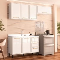 Cozinha Completa Amara 40250075 6 Portas 3 Gavetas 40250075 Branco - Politorno