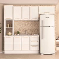 Cozinha Completa Amara 8 Portas 3 Gavetas 40250084 Branco - Politorno