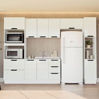 Cozinha Completa Meena 10 Portas 4 Gavetas 40250062 Branco - Politorno