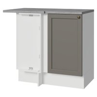Balcão de Canto 1 Porta Branco/Cinza Vik Madesa