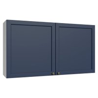 Armário Aéreo 120 cm 2 Portas Branco/Azul Vik Madesa
