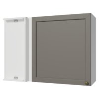 Armário Aéreo de Canto 1 Porta Branco/Cinza Vik Madesa
