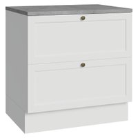 Balcão de Cozinha 80 cm 2 Gavetas Branco Vik Madesa