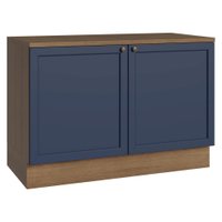 Balcão de Cozinha 120 cm 2 Portas Rustic/Azul Vik Madesa