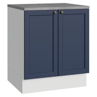 Balcão de Cozinha 70 cm 2 Portas Branco/Azul Vik Madesa