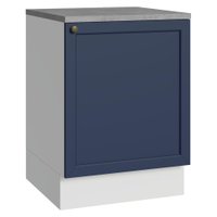 Balcão de Cozinha 60 cm 1 Porta Branco/Azul Vik Madesa