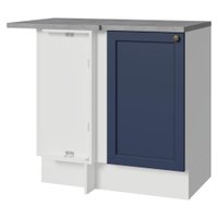 Balcão de Canto 1 Porta Branco/Azul Vik Madesa