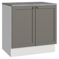 Balcão de Cozinha 80 cm 2 Portas Branco/Cinza Vik Madesa