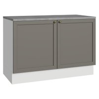 Balcão de Cozinha 120 cm 2 Portas Branco/Cinza Vik Madesa