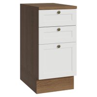 Balcão de Cozinha 40 cm 3 Gavetas Rustic/Branco Vik Madesa