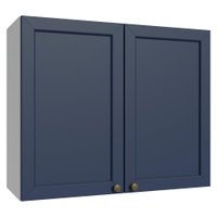 Armário Aéreo 80 cm 2 Portas Branco/Azul Vik Madesa