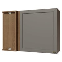Armário Aéreo de Canto 1 Porta Rustic/Cinza Vik Madesa