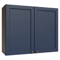 Armário Aéreo 80 cm 2 Portas Rustic/Azul Vik Madesa