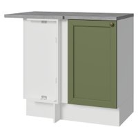 Balcão de Canto 1 Porta Branco/Verde Vik Madesa