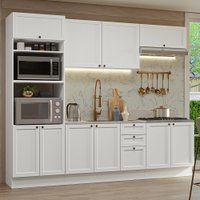 Armário de Cozinha Completa 270 cm Branco Vik Madesa 01