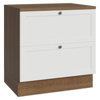 Balcão de Cozinha 80 cm 2 Gavetas Rustic/Branco Vik Madesa