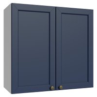 Armário Aéreo 70 cm 2 Portas Branco/Azul Vik Madesa