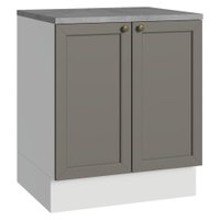 Balcão de Cozinha 70 cm 2 Portas Branco/Cinza Vik Madesa