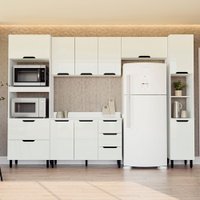Cozinha Completa Meena 10 Portas 4 Gavetas 40250068 Branco - Politorno