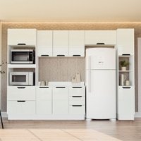 Cozinha Completa Meena 10 Portas 4 Gavetas 40250074 Branco - Politorno