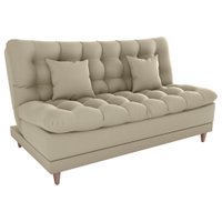 Sofa Cama 2 Lugares 185 cm Duda Veludo Light B251 Bege Milani Store