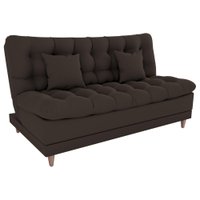 Sofa Cama 2 Lugares 185 cm Duda Veludo Light B255 Marrom Milani Store