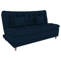 Sofa Cama 2 Lugares 185 cm Duda Veludo Light B254 Azul Milani Store