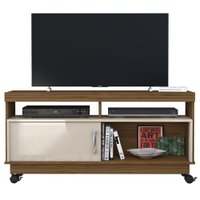 Rack Tv 50 Pol 121 cm 1 Porta Artur Naturale Off White MADETEC