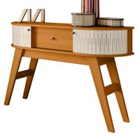 Aparador Para Sala 1 Gaveta 136 cm Estoril Cinamomo Off White MADETEC