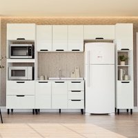 Cozinha Completa Meena 10 Portas 4 Gavetas 40250056 Branco - Politorno