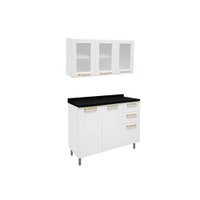 Cozinha Completa Colors 2 Peças (1Aéreo+1Balcão) C2P18 Branco - Bertolini