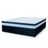 Cama Box Casal King Colchão Com Molas Ensacadas 193x203x60cm Dunas Branco/Preto Hellen