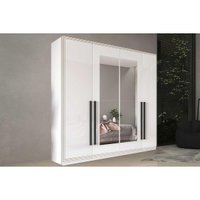 Guarda Roupa 4 Portas (2 c/ Espelho) e 4 Gavetas Valência Branco - Politorno