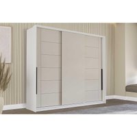 Guarda Roupas 3 Portas de Correr de e 4 Gavetas Lisboa Branco/Creme - Politorno
