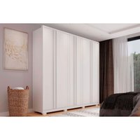 Guarda Roupa 6 Portas e 4 Gavetas Mozart Branco Fosco - Caemmun