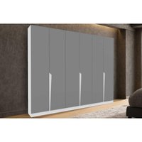 Guarda Roupa Casal 6 Portas e 4 Gavetas Porto Branco/Cinza - Politorno