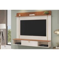 Home p/ TV até 70 Pol Iza 176x152cm Off White/Freijó - DJ Móveis